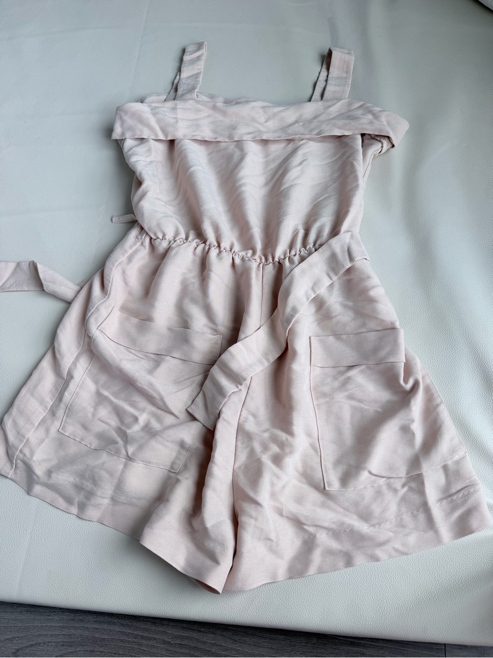 H&M Light Pink Linen Blend Romper